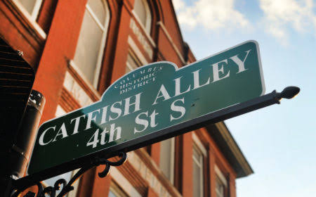 A street sign of Catfish Alley.